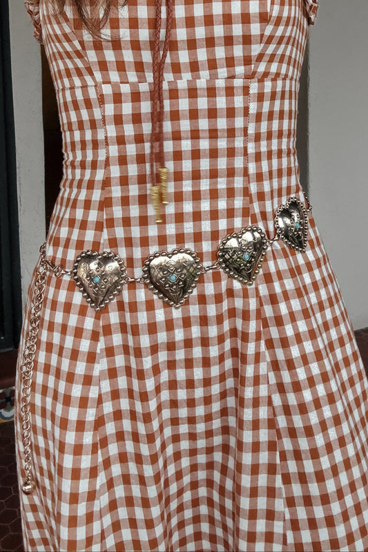 Gold Heart Chain Western Belt