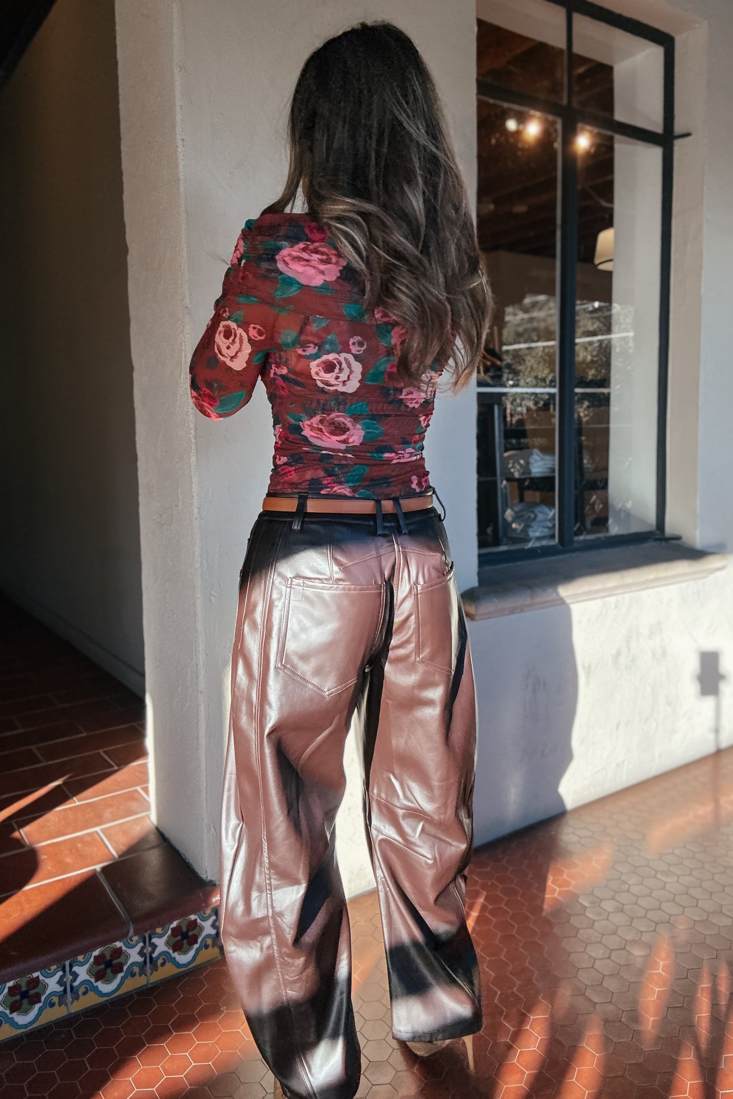 Parker Floral Mesh Long Sleeve Bodysuit