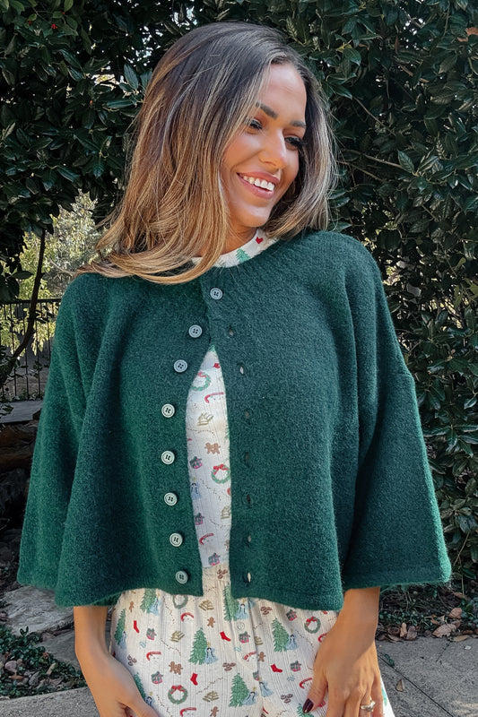 Sadie Forrest Green Button-Down Sweater
