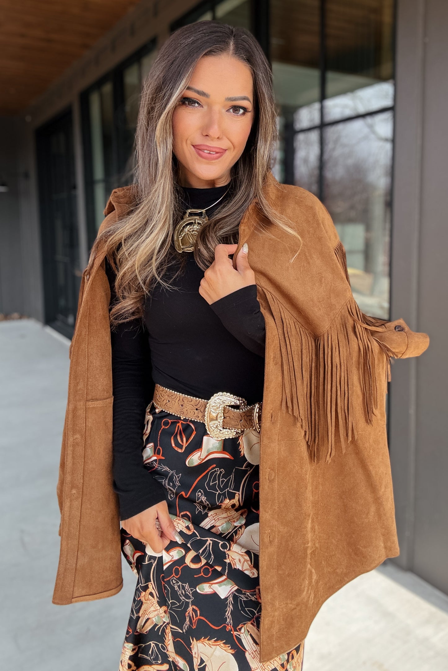 Montana Camel Fringe Jacket