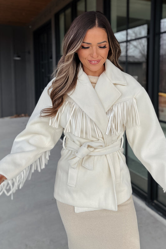 Scout Cream Fringe Wrap Jacket