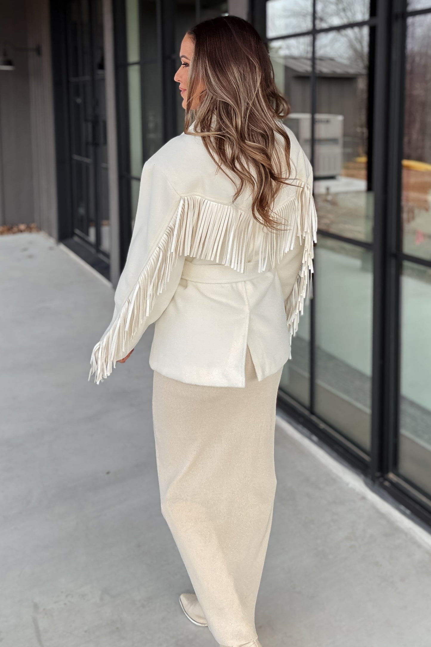 Scout Cream Fringe Wrap Jacket