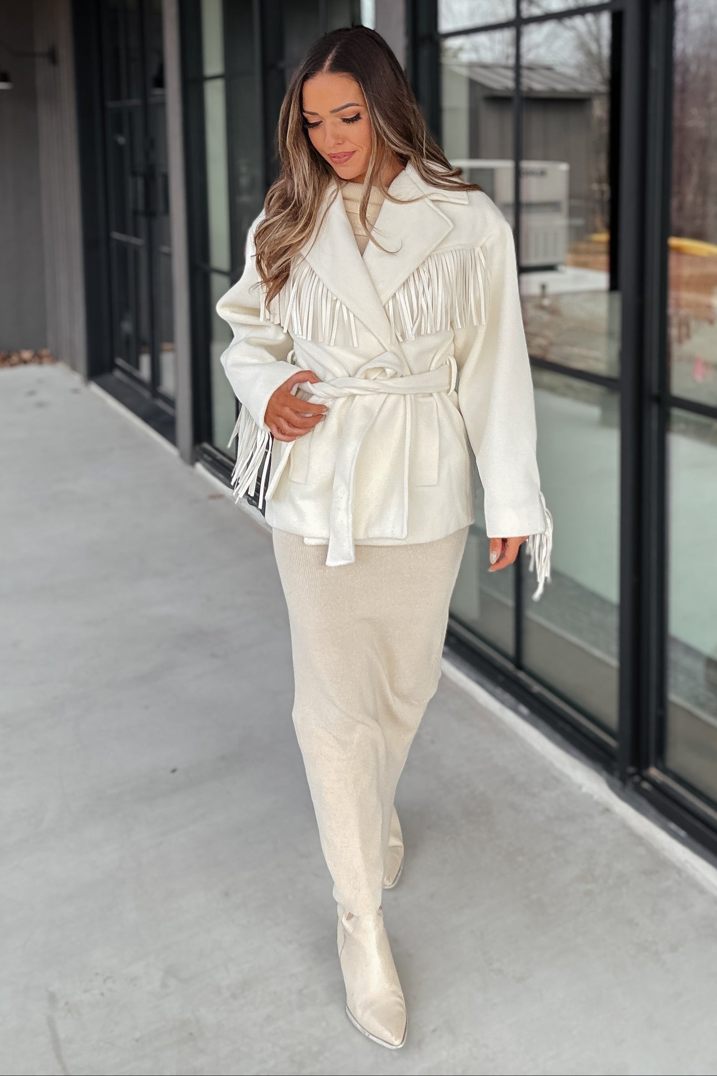 Scout Cream Fringe Wrap Jacket