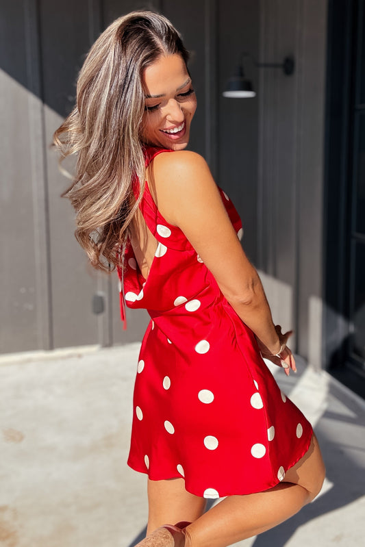 Zoe Red Polka Dot Mini Dress
