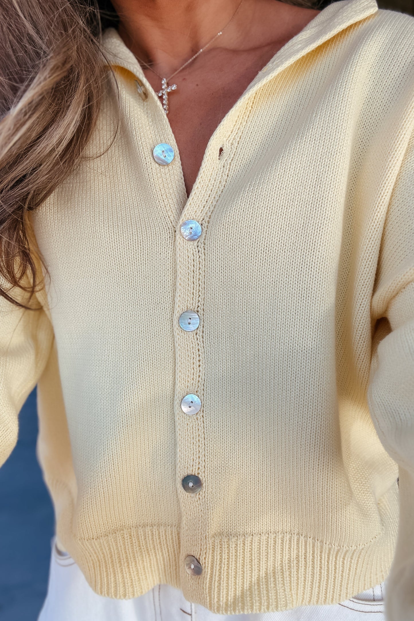 Honey Butter Yellow Button Down Cardigan