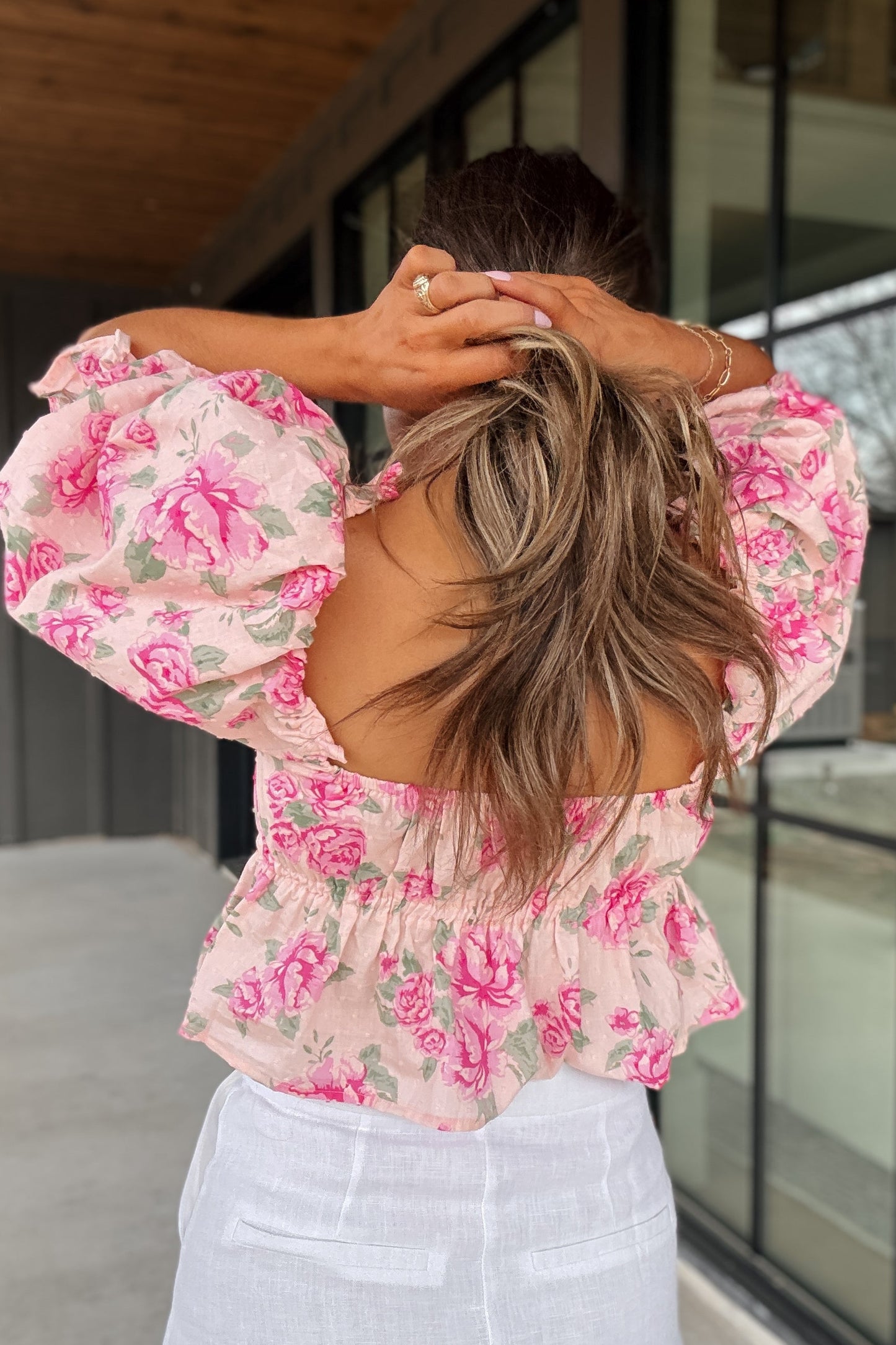 Lila Pink Bloom Crop Top