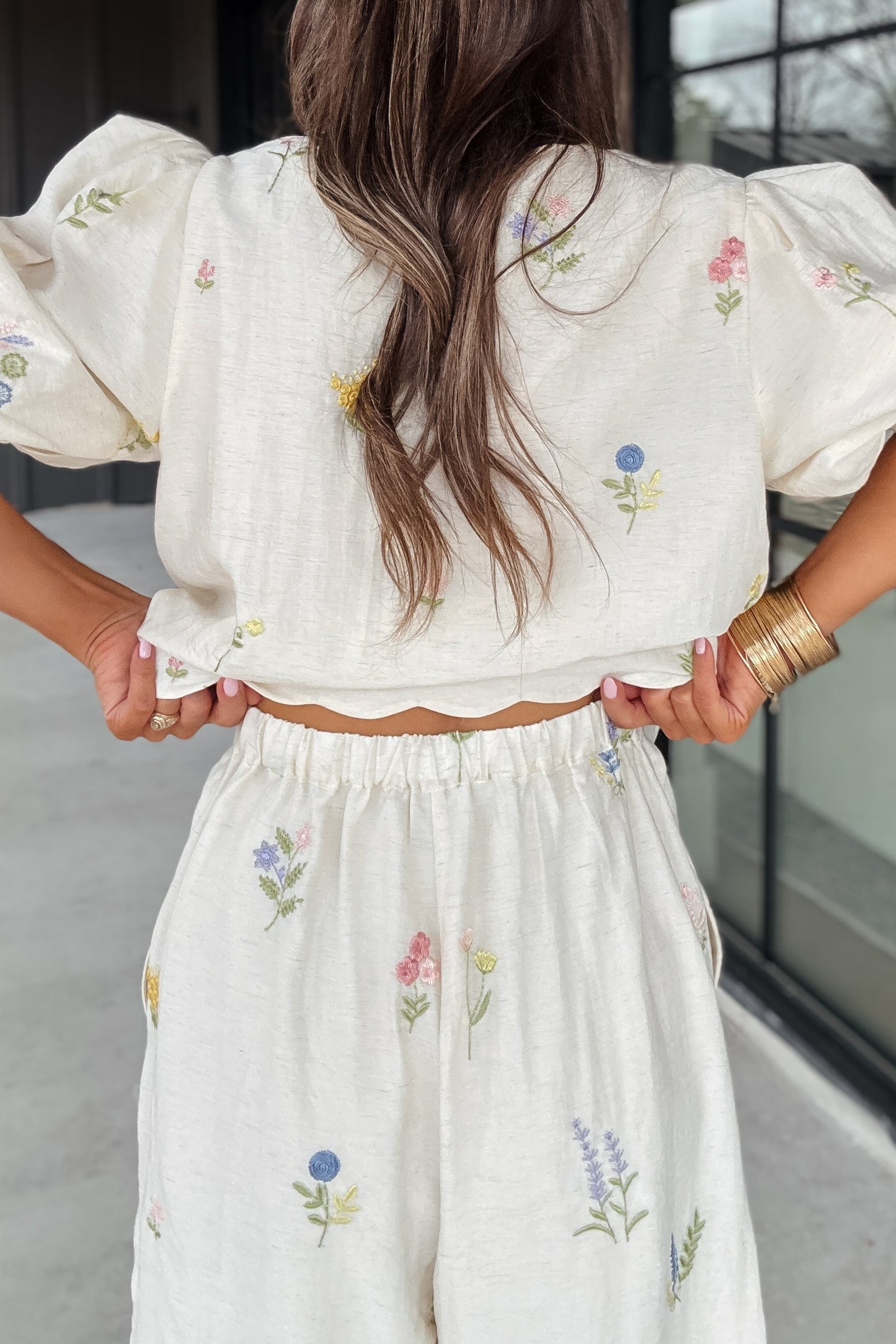 Lucy Cream Floral Pant Set