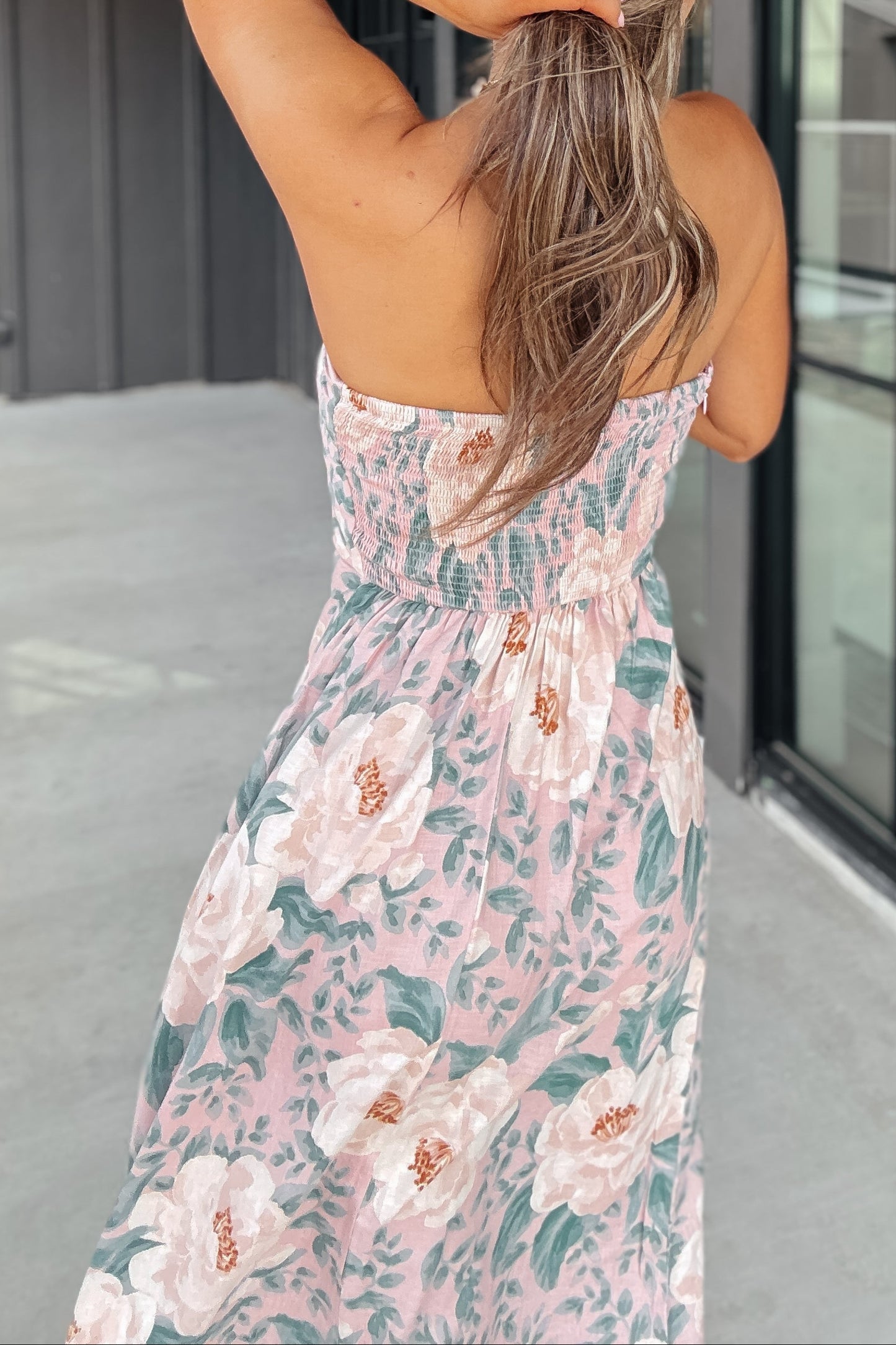 Kristen Floral Strapless Maxi Dress