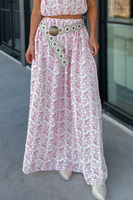Tessa Pink Floral Maxi Skirt