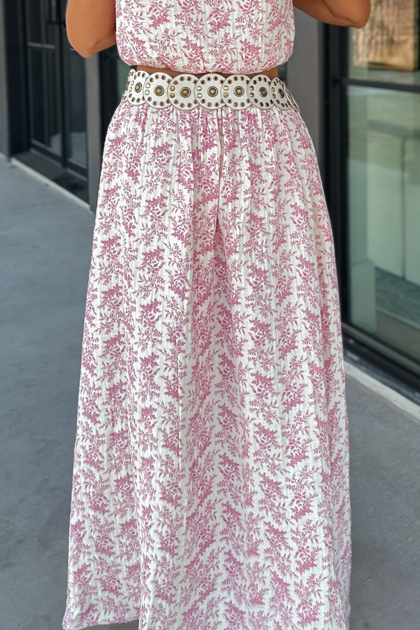 Tessa Pink Floral Maxi Skirt