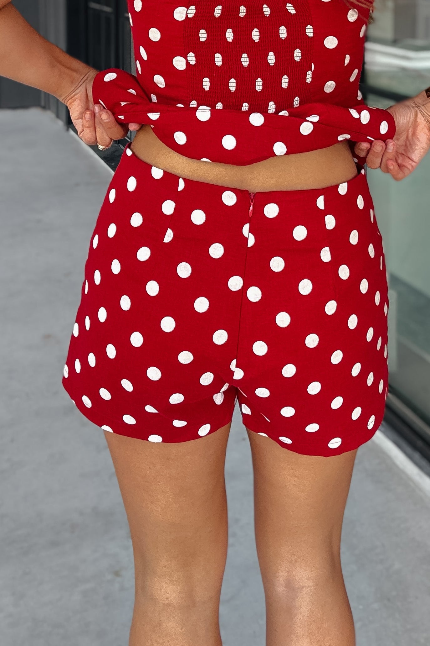 Tessa Red Polka Dot Shorts