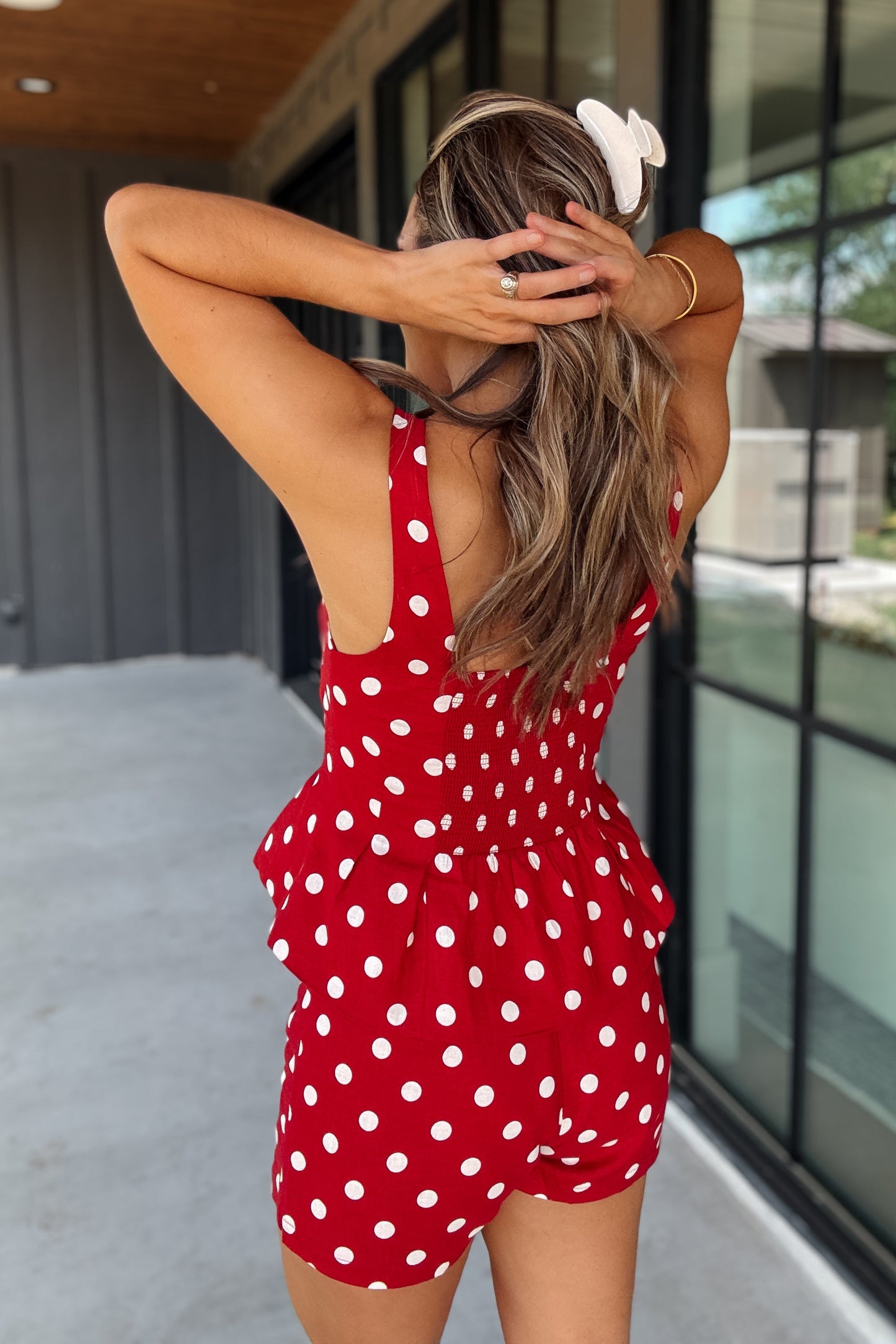 Tessa Red Polka Dot Top