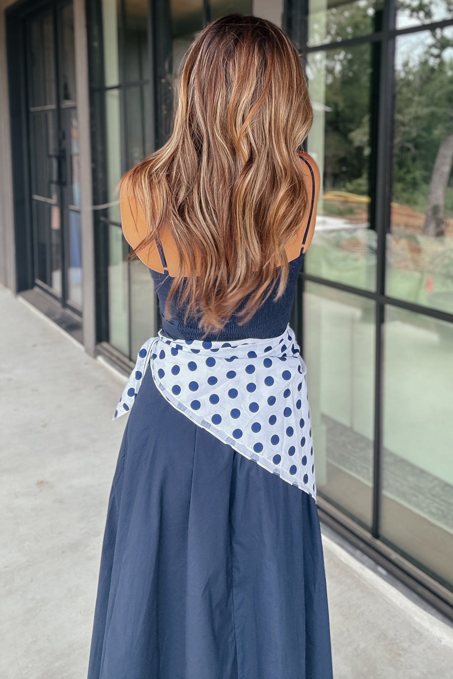 Beckett Navy Bandana Waist Wrap Dress