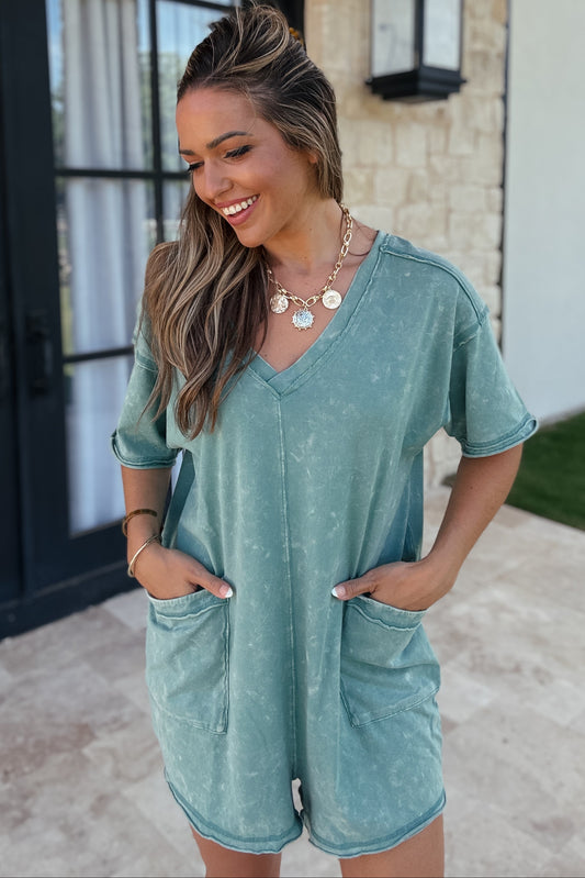 Miley Pocket Romper | Olive