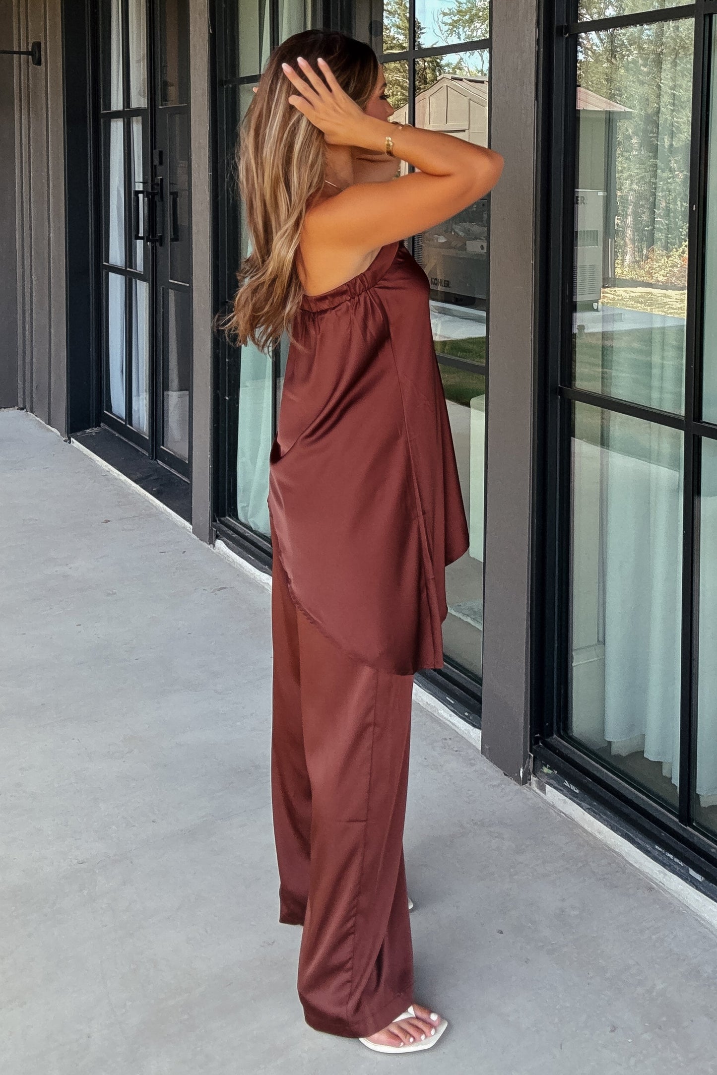 Marley Chocolate Brown Asymmetrical Pant Set