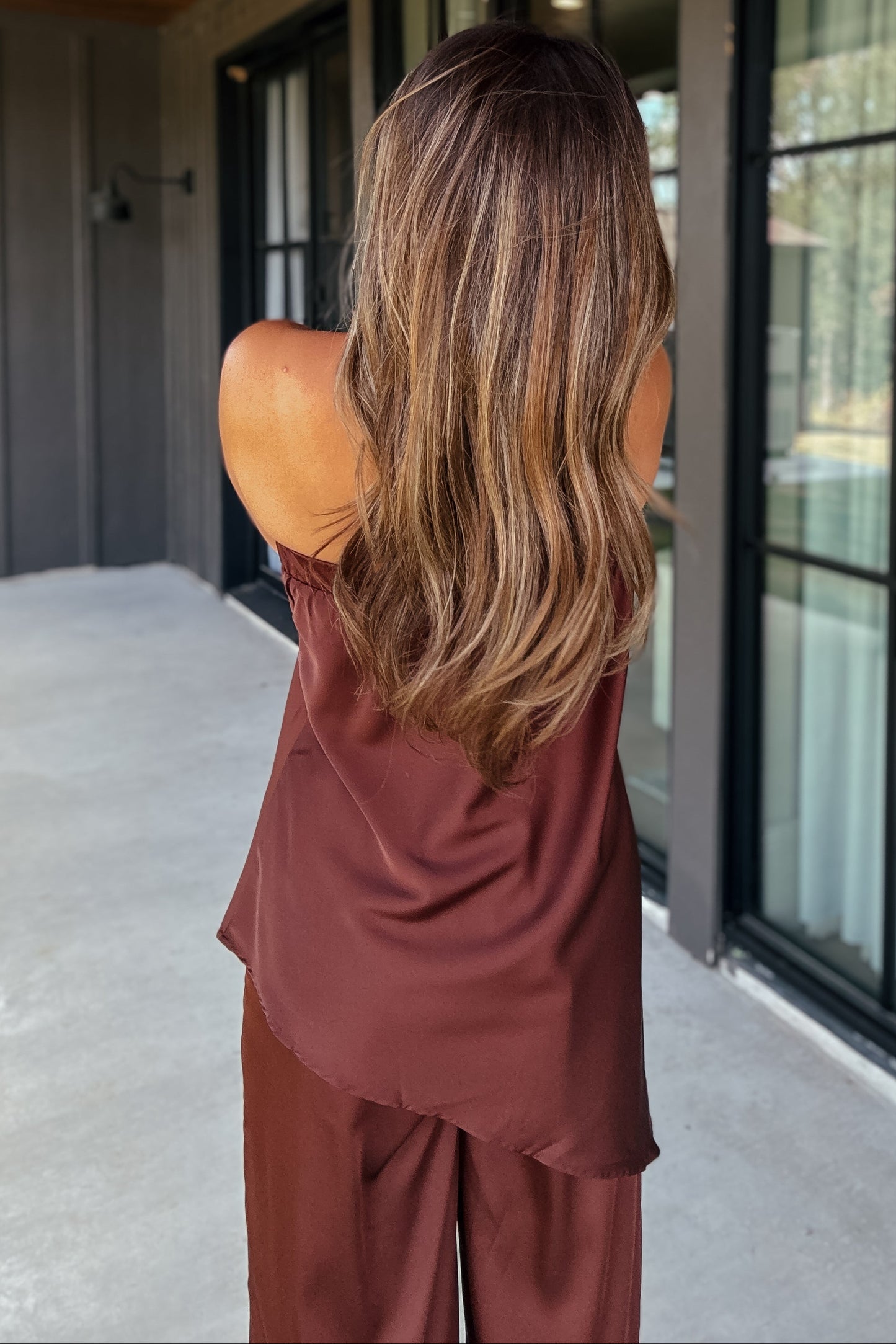 Marley Chocolate Brown Asymmetrical Pant Set