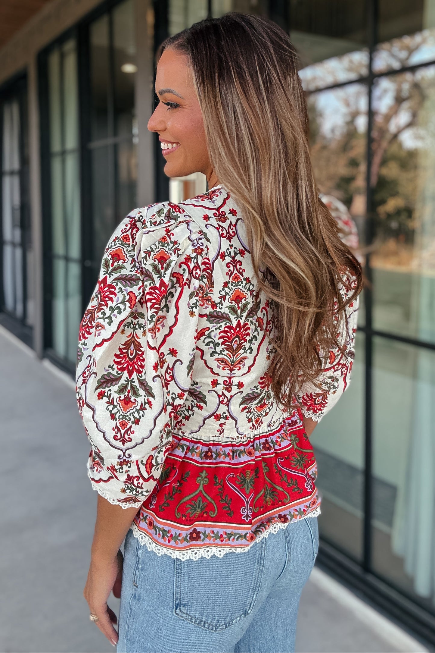 Hadley Printed Button Down Top