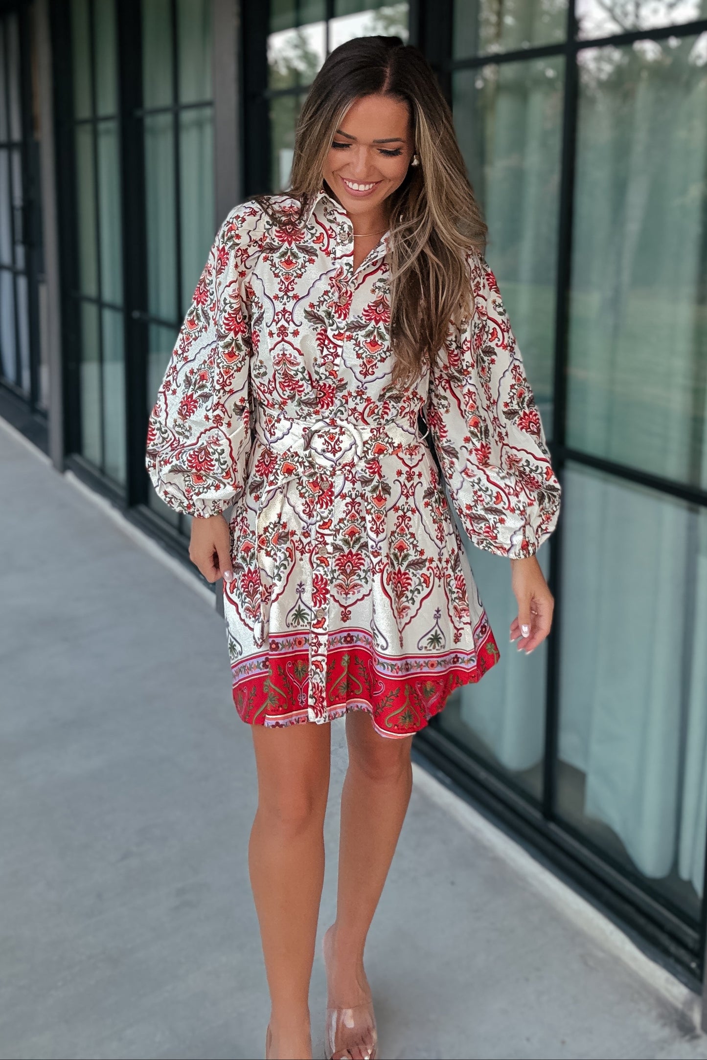 Sutton Printed Belted Dress