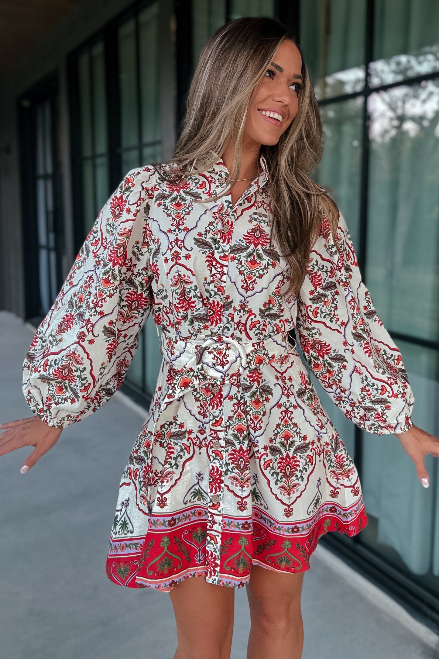 Sutton Printed Belted Dress