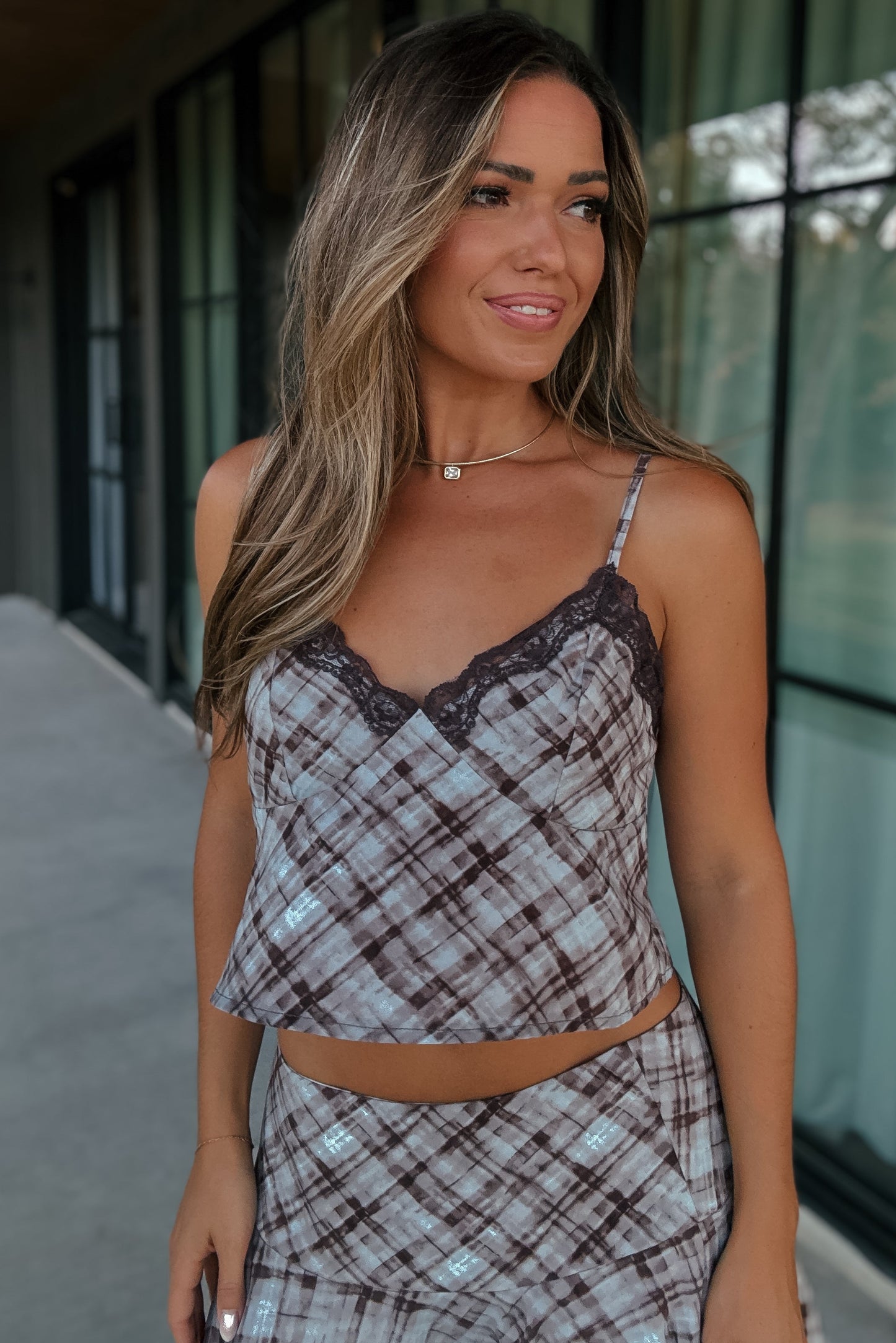 Alyssa Plaid Skirt Set
