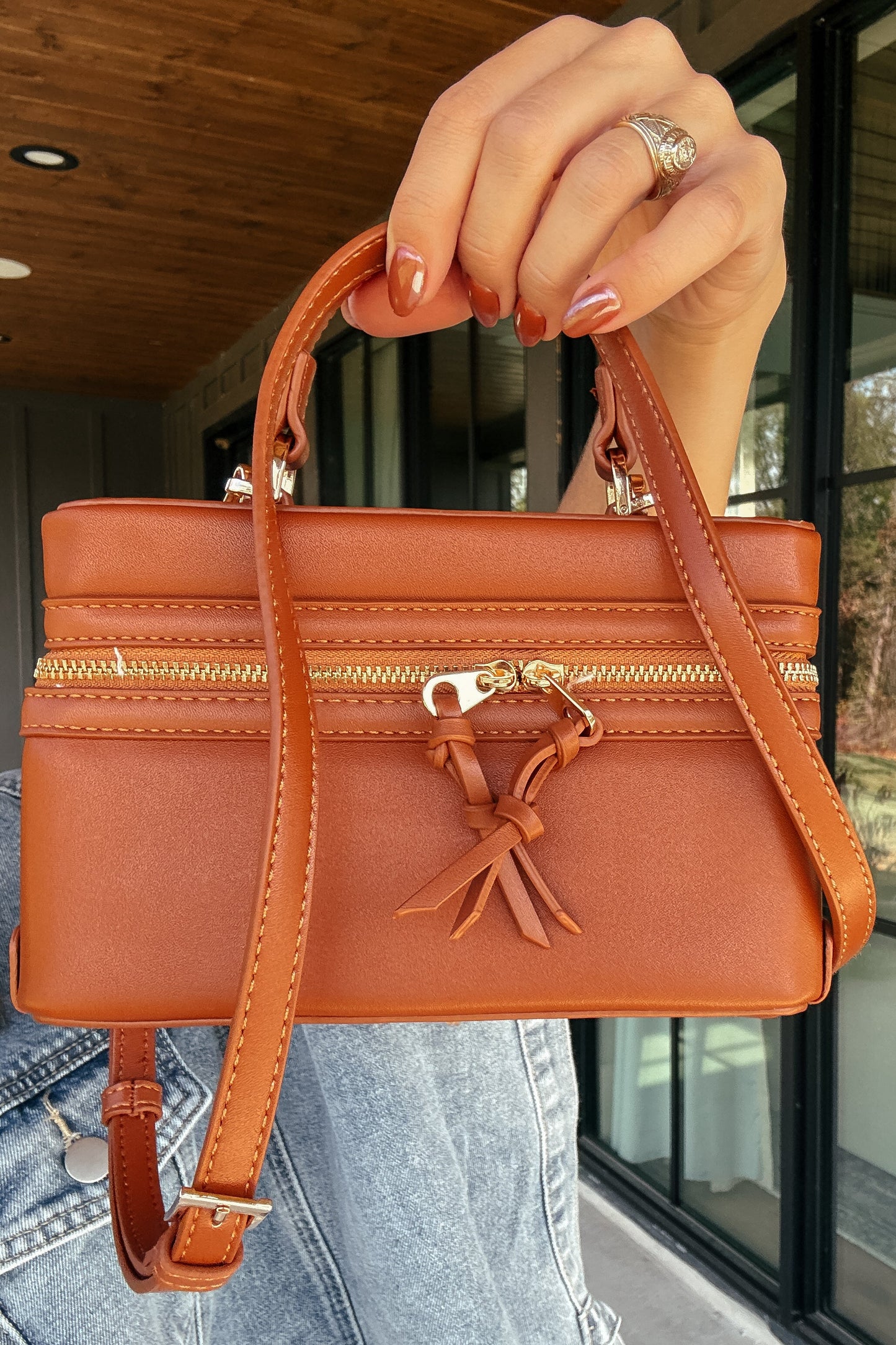 Kensington Chestnut Zipper Purse