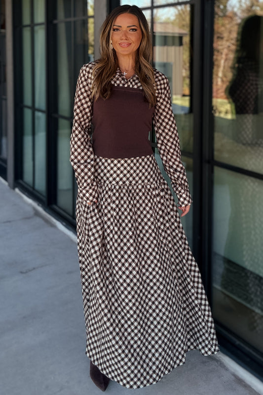 Charlie Brown Plaid Maxi Skirt