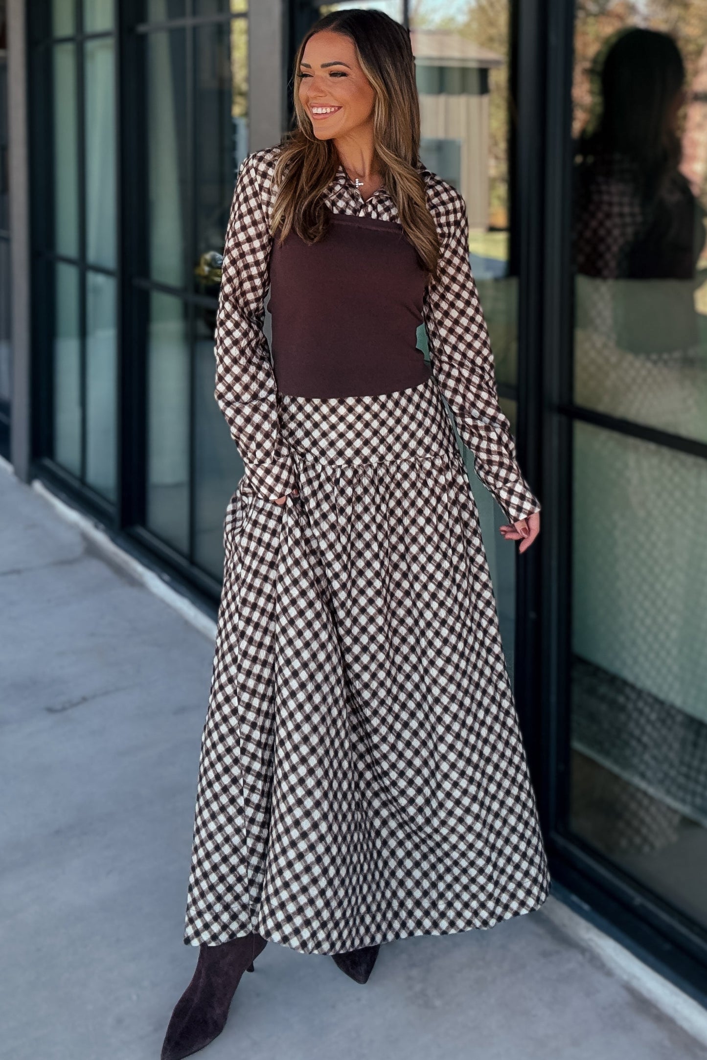 Charlie Brown Plaid Maxi Skirt