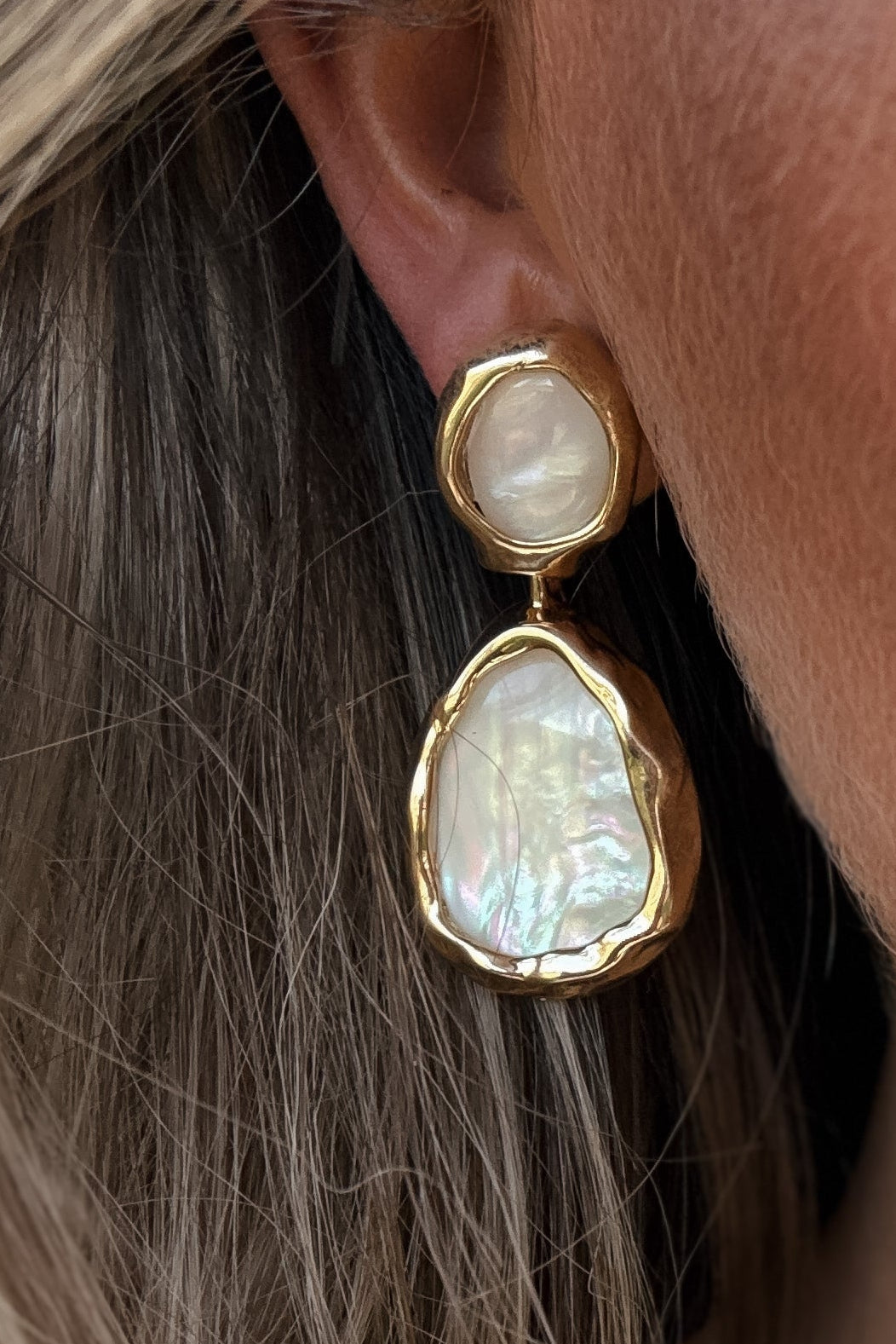 Sammi White Stone Drop Earrings