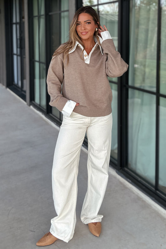Charlie Contrast Collar Sweater