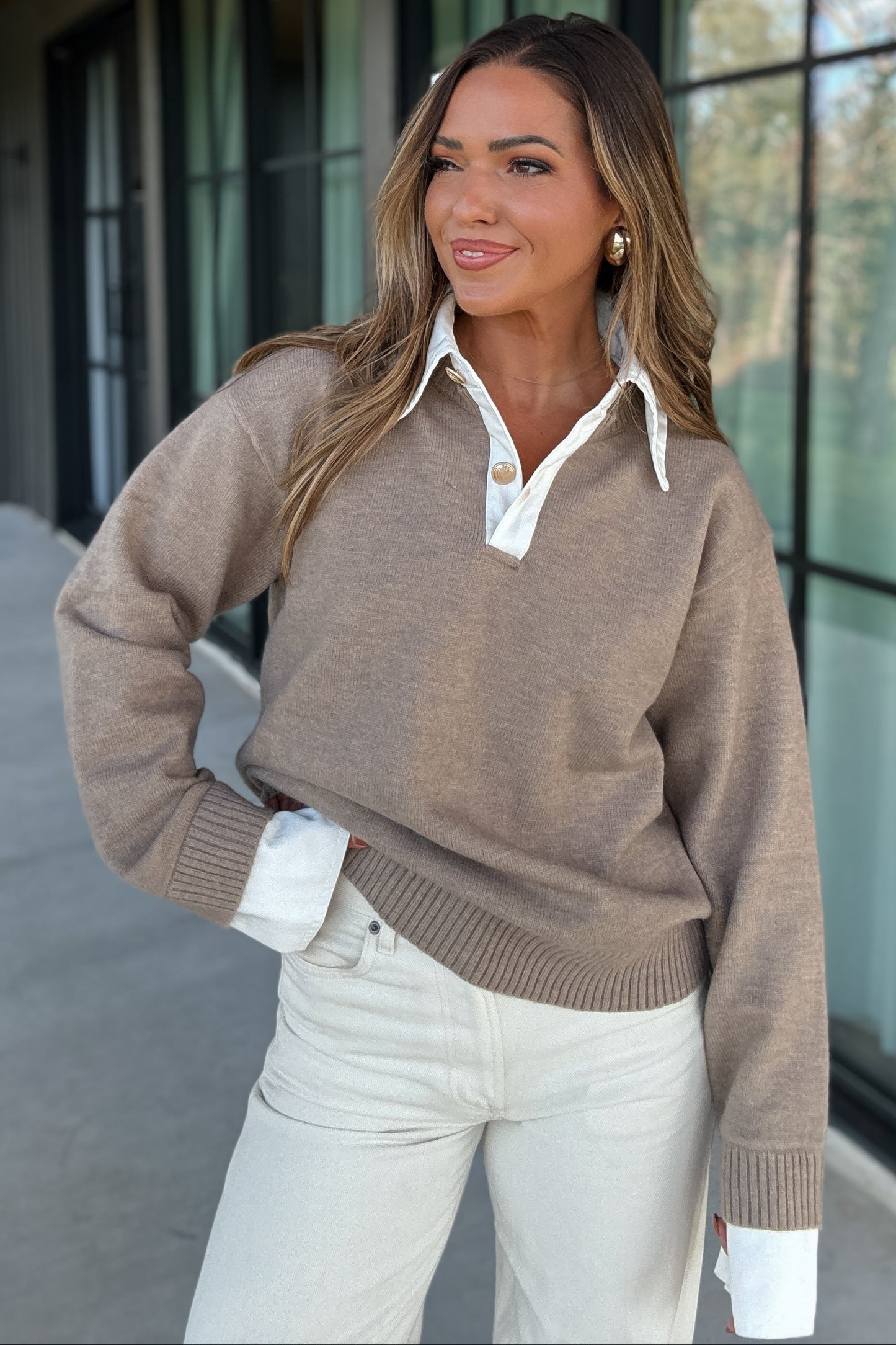 Charlie Contrast Collar Sweater