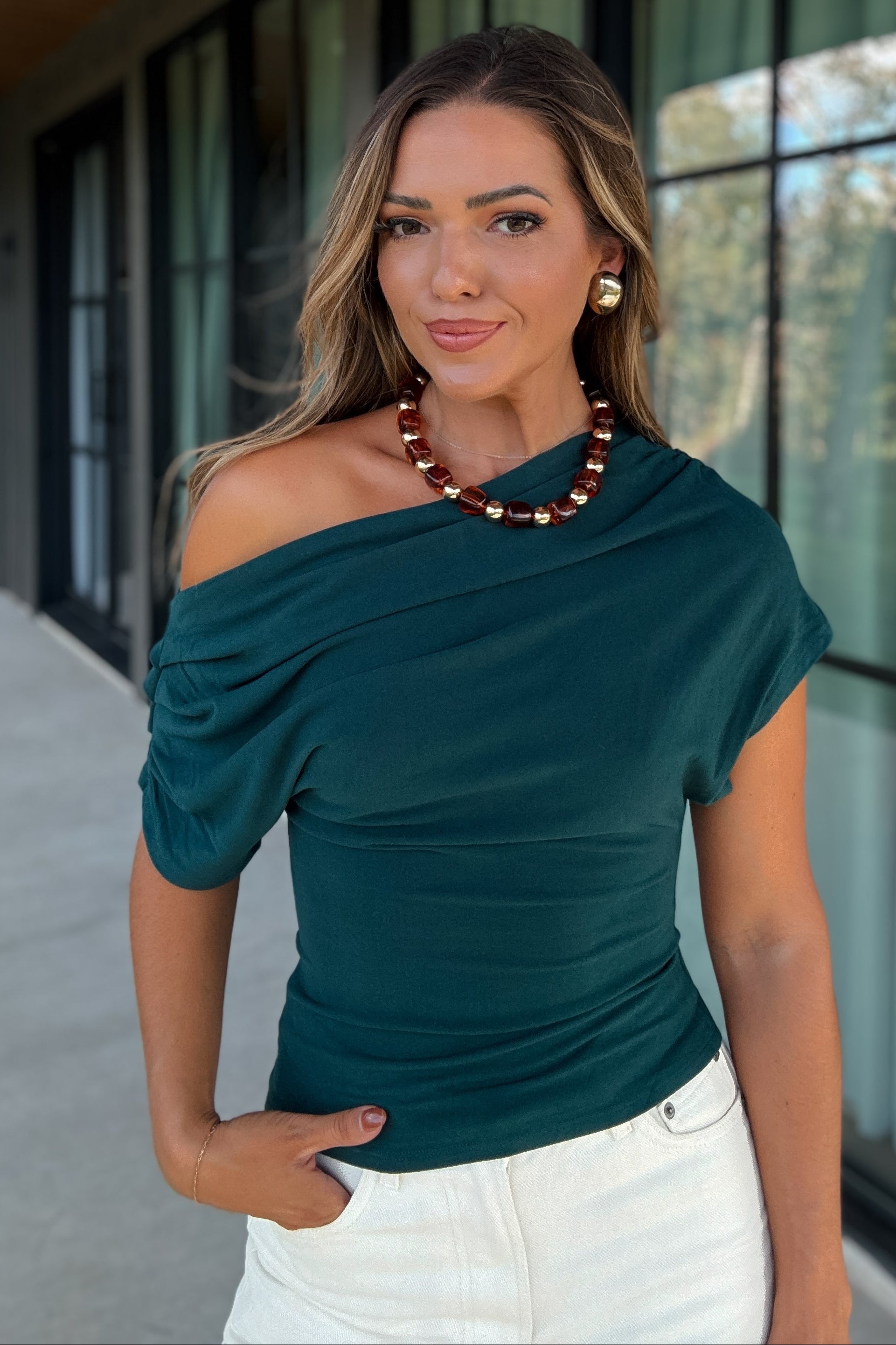 Lane Asymmetrical Top | Emerald – Thomas and Rye