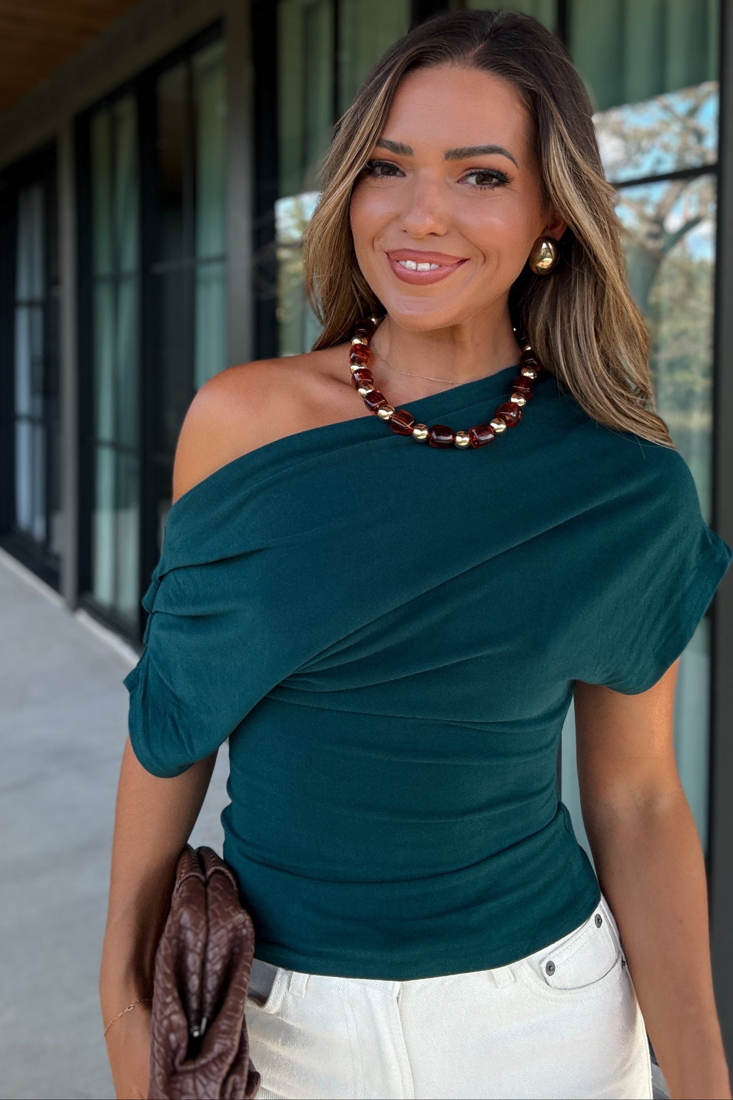Lane Asymmetrical Top | Emerald