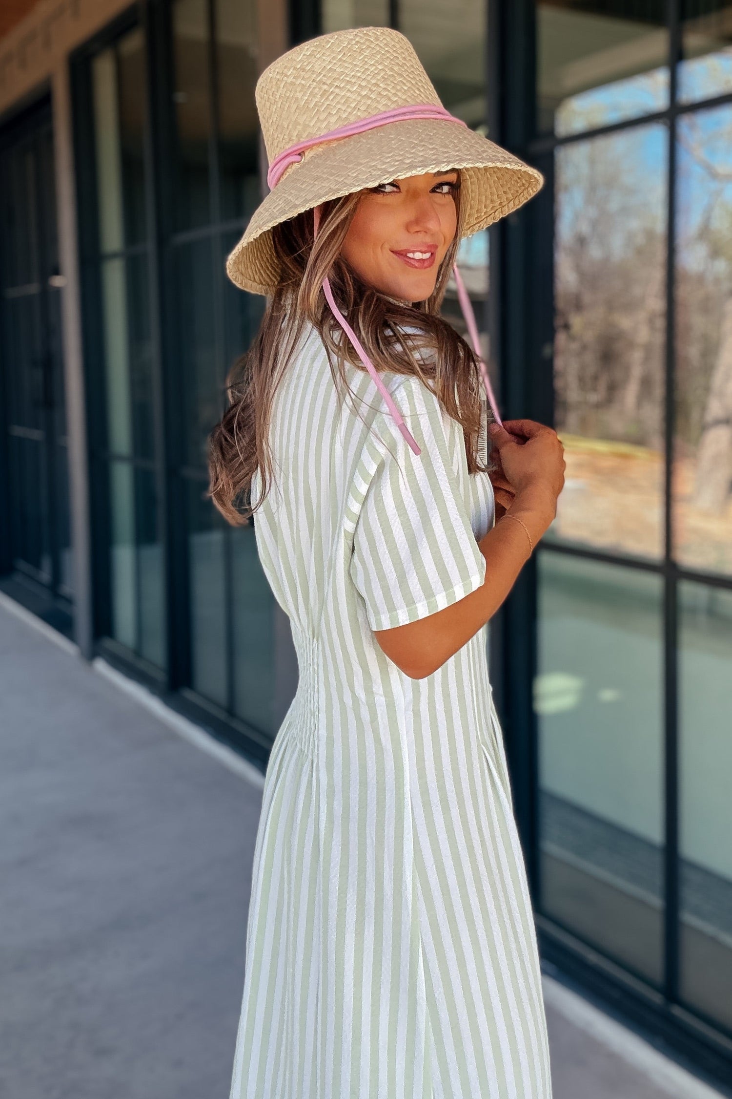 Parker Green Striped Maxi Dress