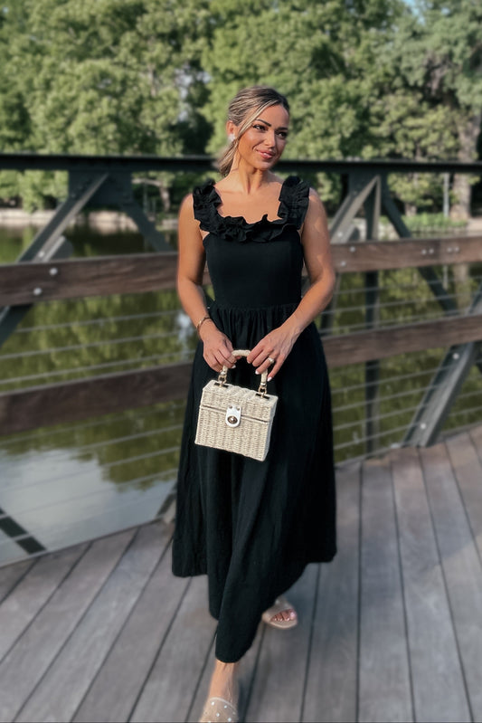 The Magnolia Black Ruffle Maxi