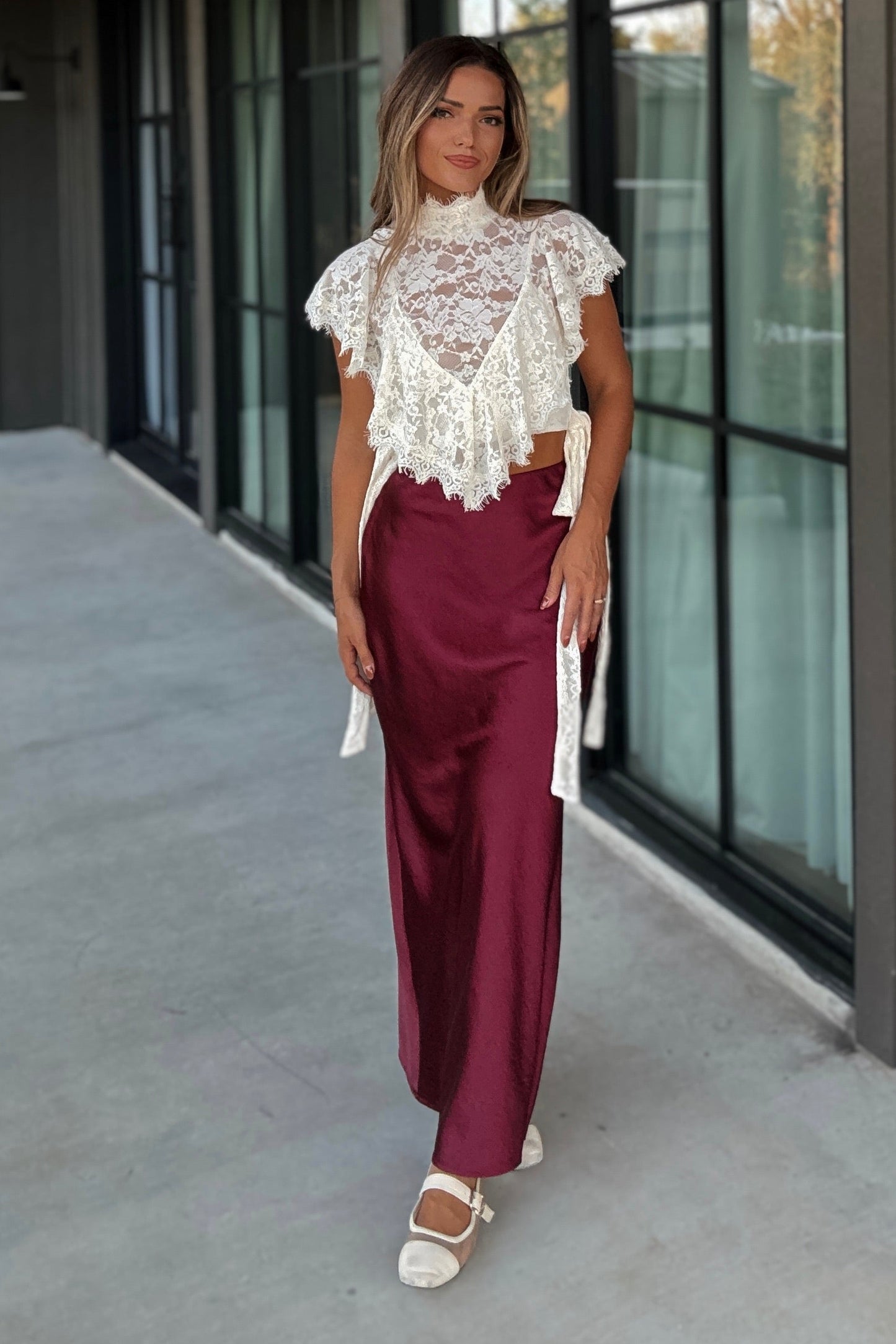 Connie Lace Ruffle Top