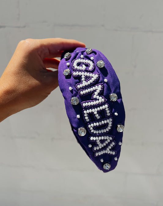 GAMEDAY Headband | Purple & White