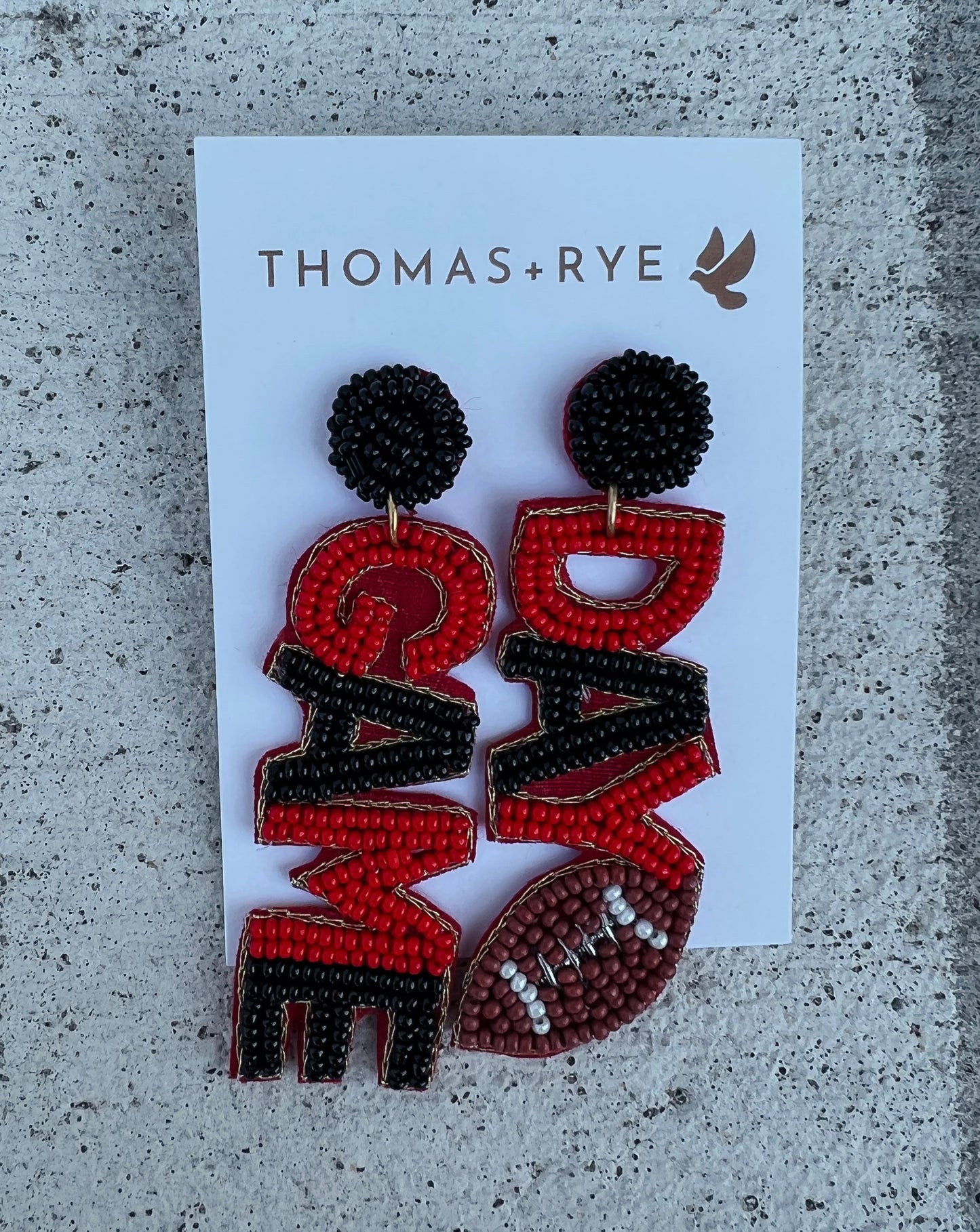 Football Gameday Earrings | Red & Black