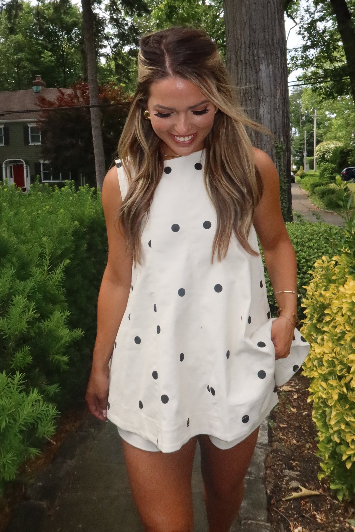 Hampton Cream and Black Polka Dot Set