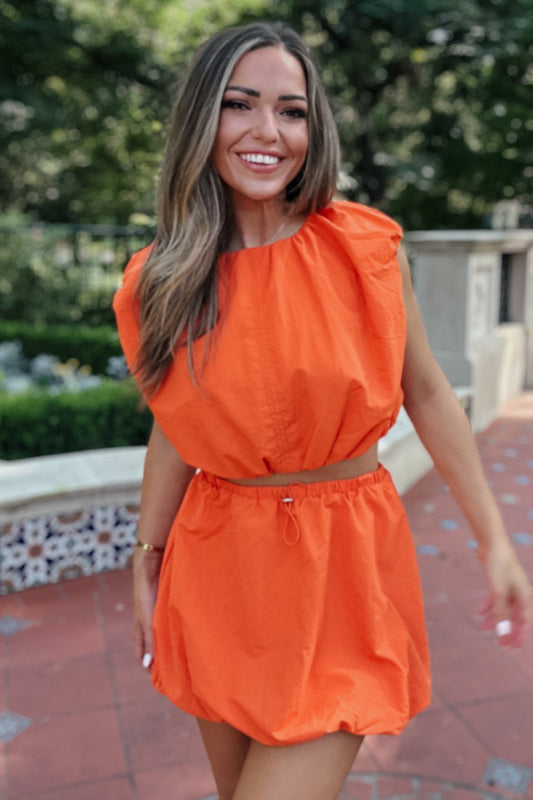 Citi Orange Bubble Skirt Set