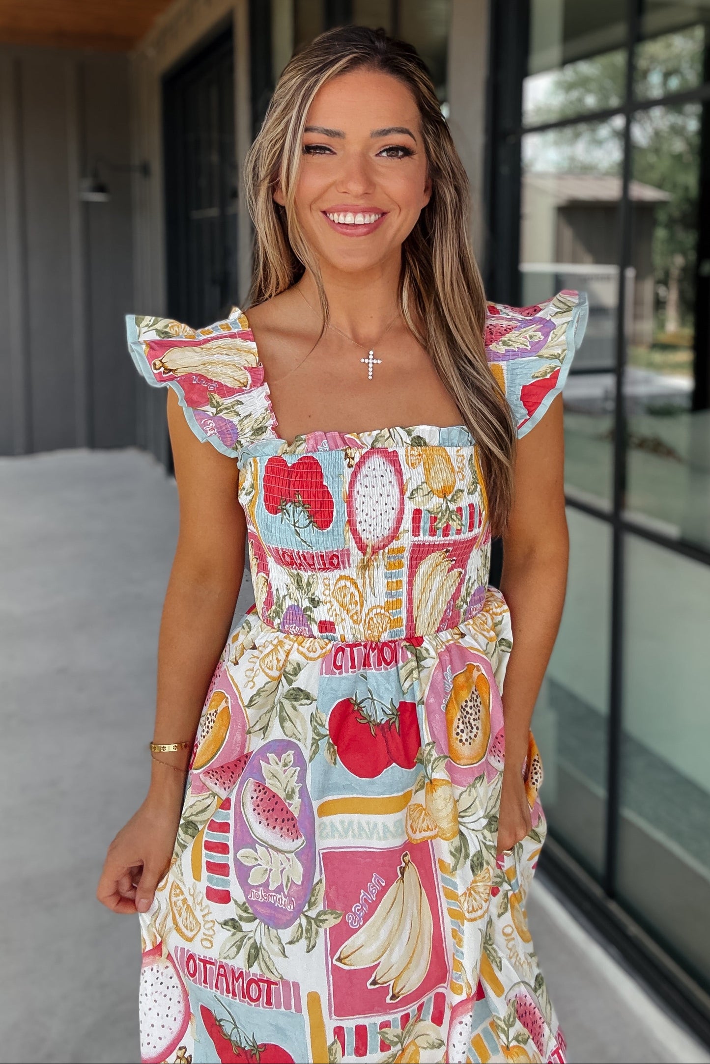 Hannah Vacation Smocked Maxi Dress