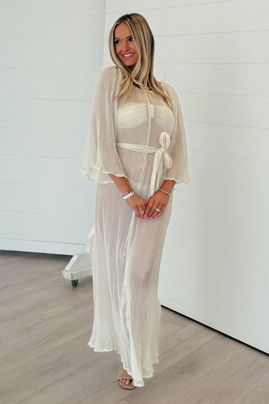 Stevie Cream Swim Cover-Up Dress