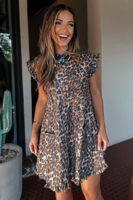 Maya Cheetah Denim Dress