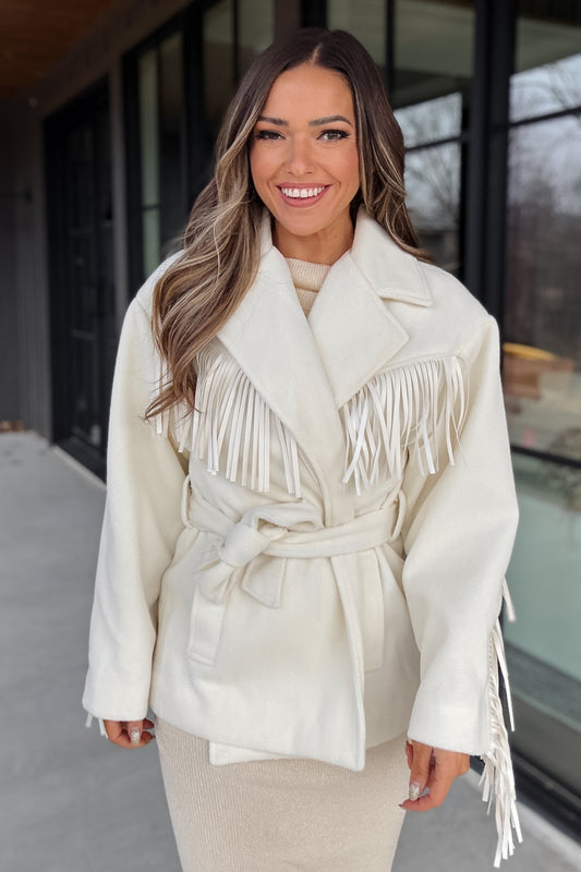 Scout Cream Fringe Wrap Jacket