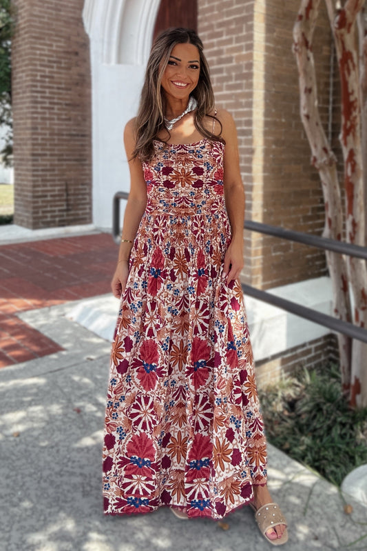 Miley Autumn Floral Maxi Dress