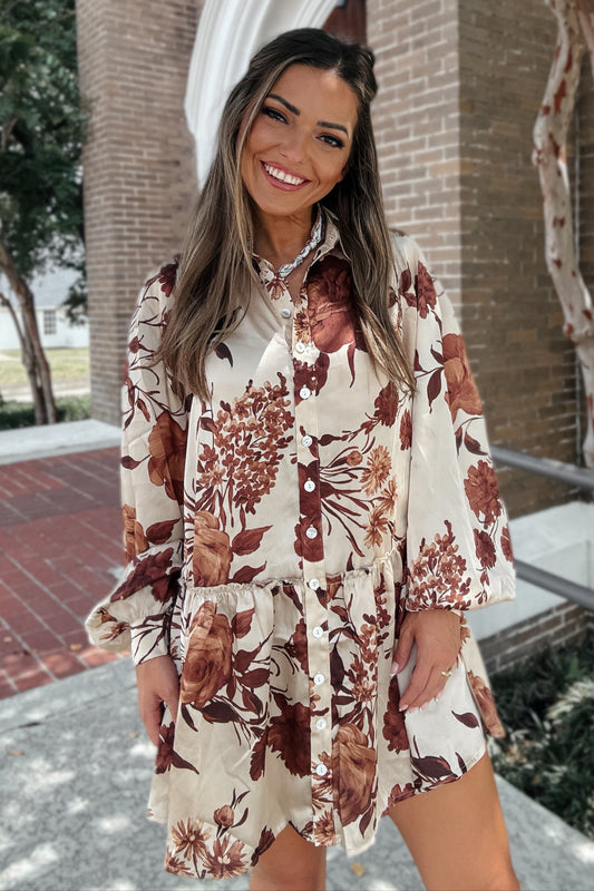 Haven Autumn Floral Long Sleeve Dress
