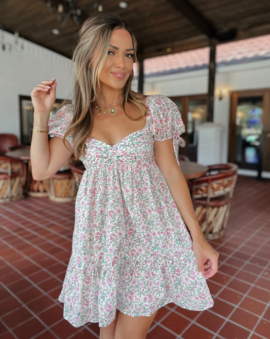 Spin You Around Floral Babydoll Dress