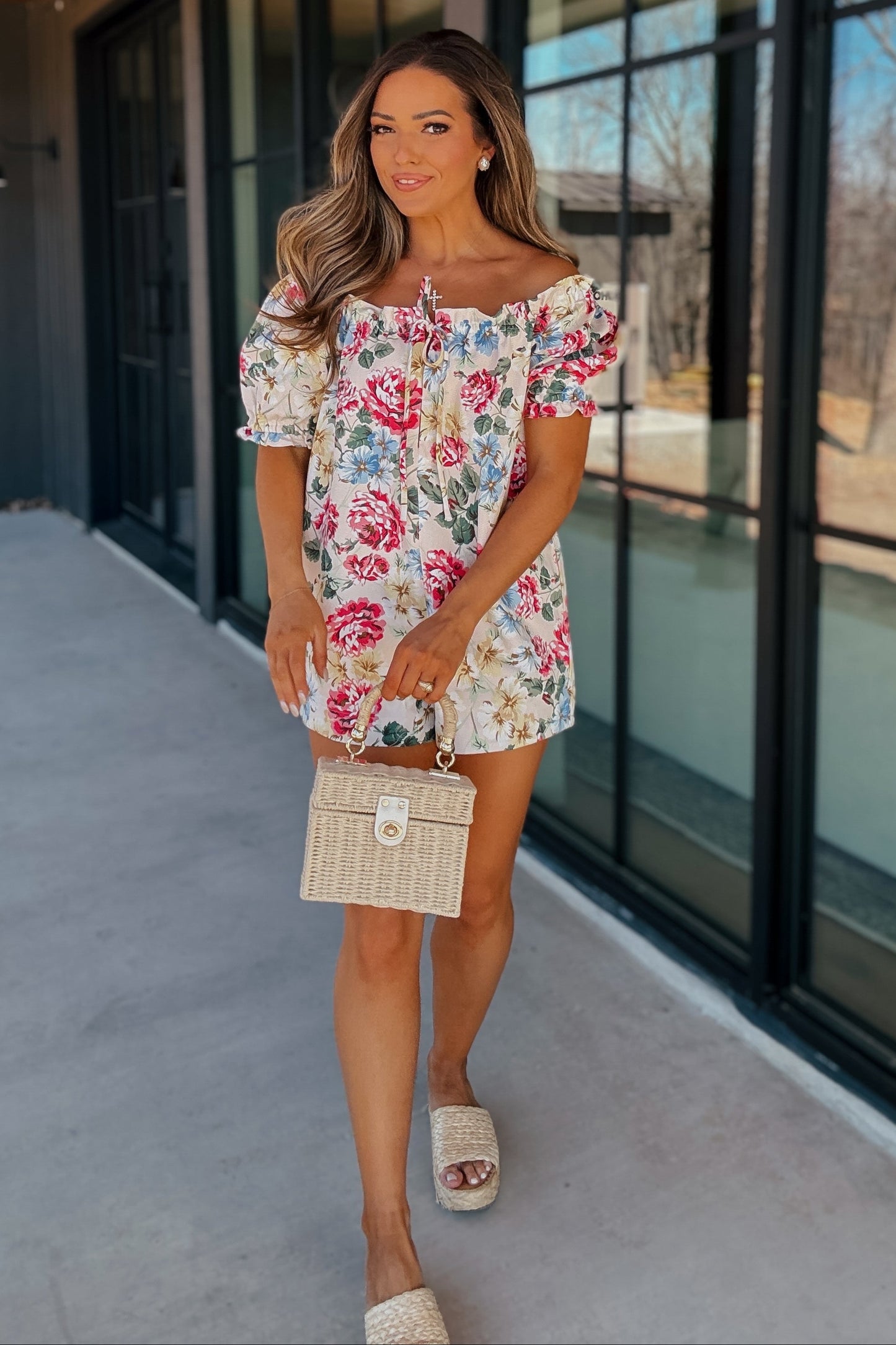 Collins Floral Denim Romper