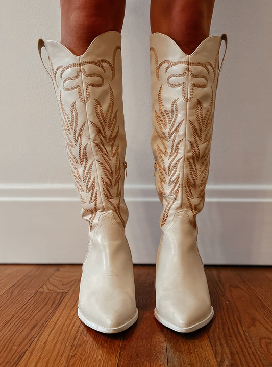 Bone Western Cowgirl Boots