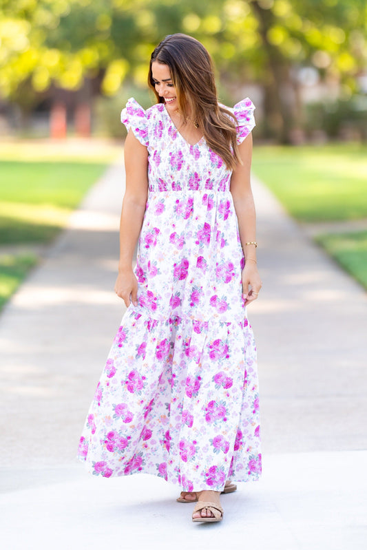 Sara Floral Smocked Maxi Dress