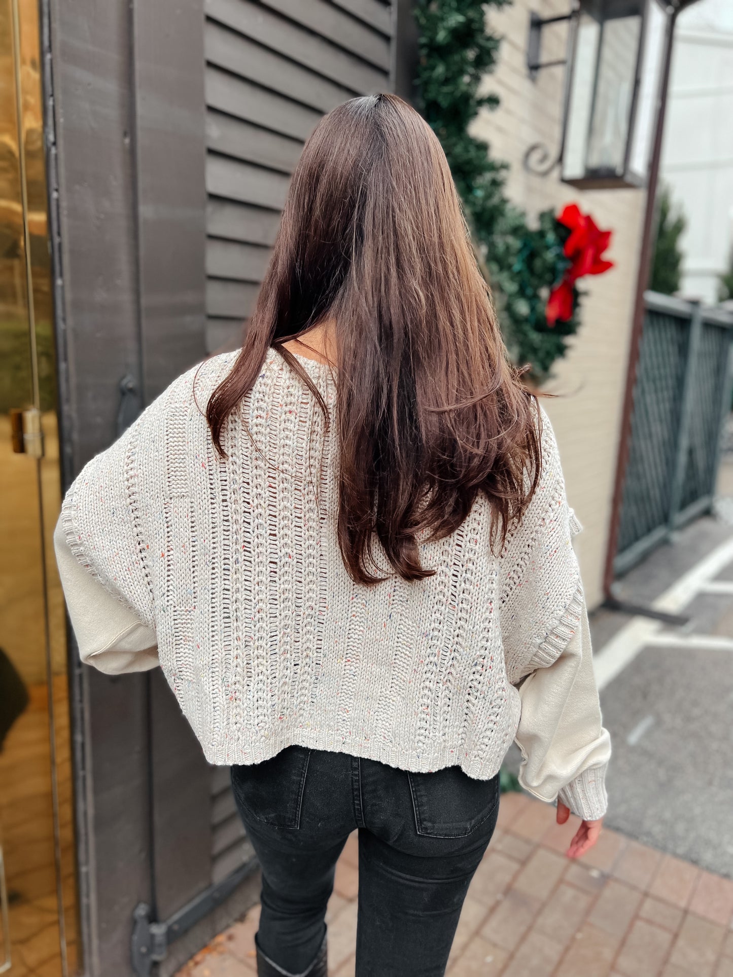 Multimedia Oversized Cable Knit Sweater